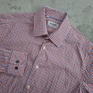 NEW Duchamp Shirt Mens 14.5 S Plaid Americana Button-Up Tailored Fit Summer